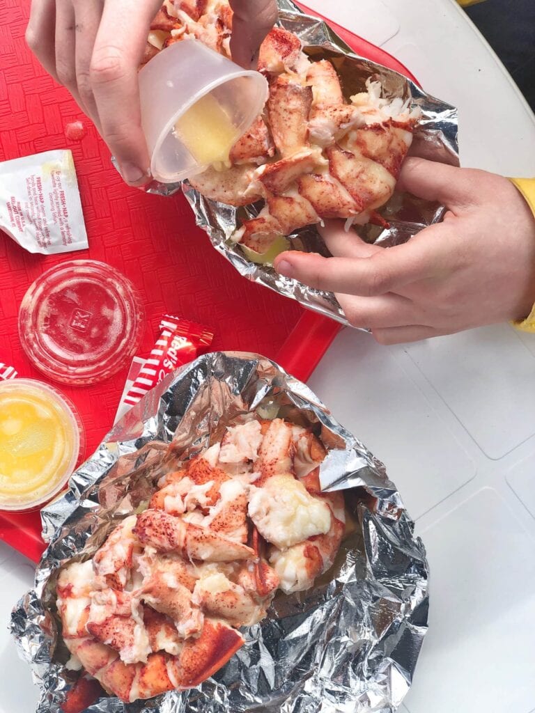 Connecticut lobster roll in Maine