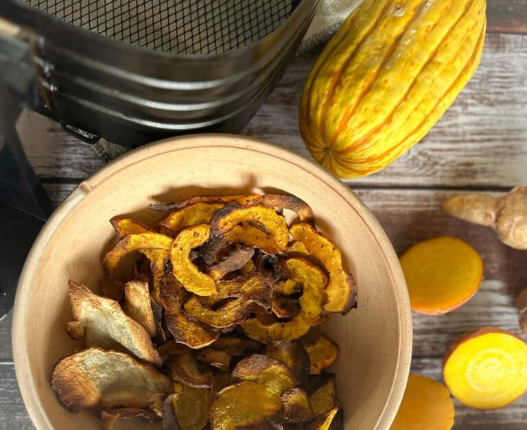 Chips de légumes - betterave, patate douce & topinambour - au Air fryer