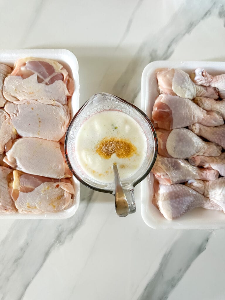 poulet frit marinade