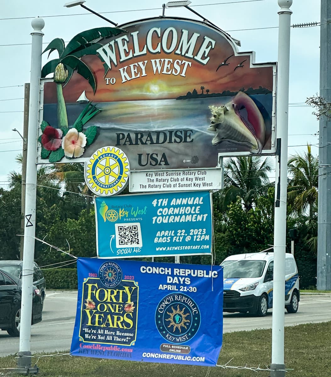 Pancarte Key West Welcome à l'entrée de la ville