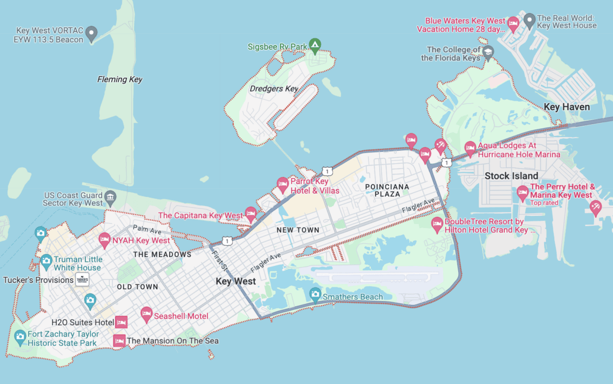 Carte de Key West Floride