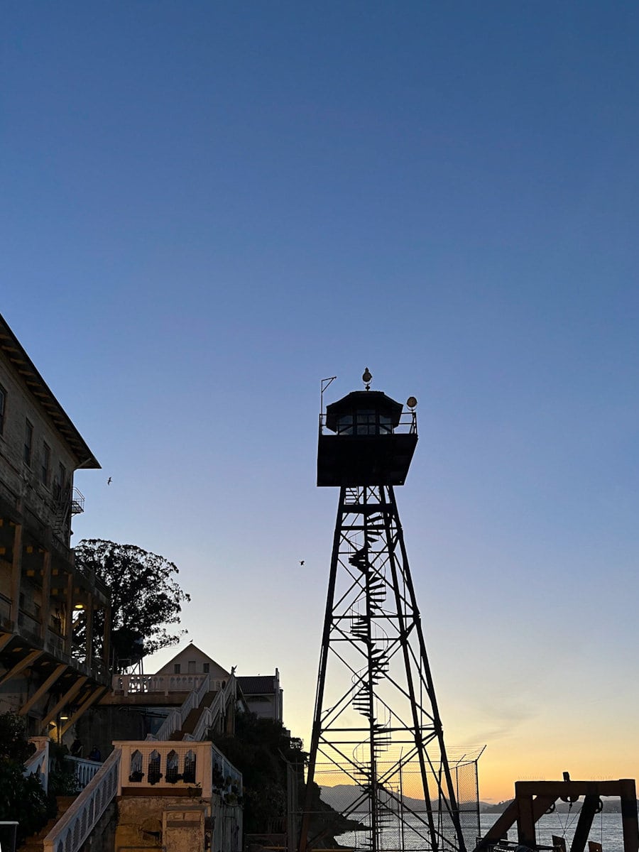 Alcatraz sunset, vue sur la tour