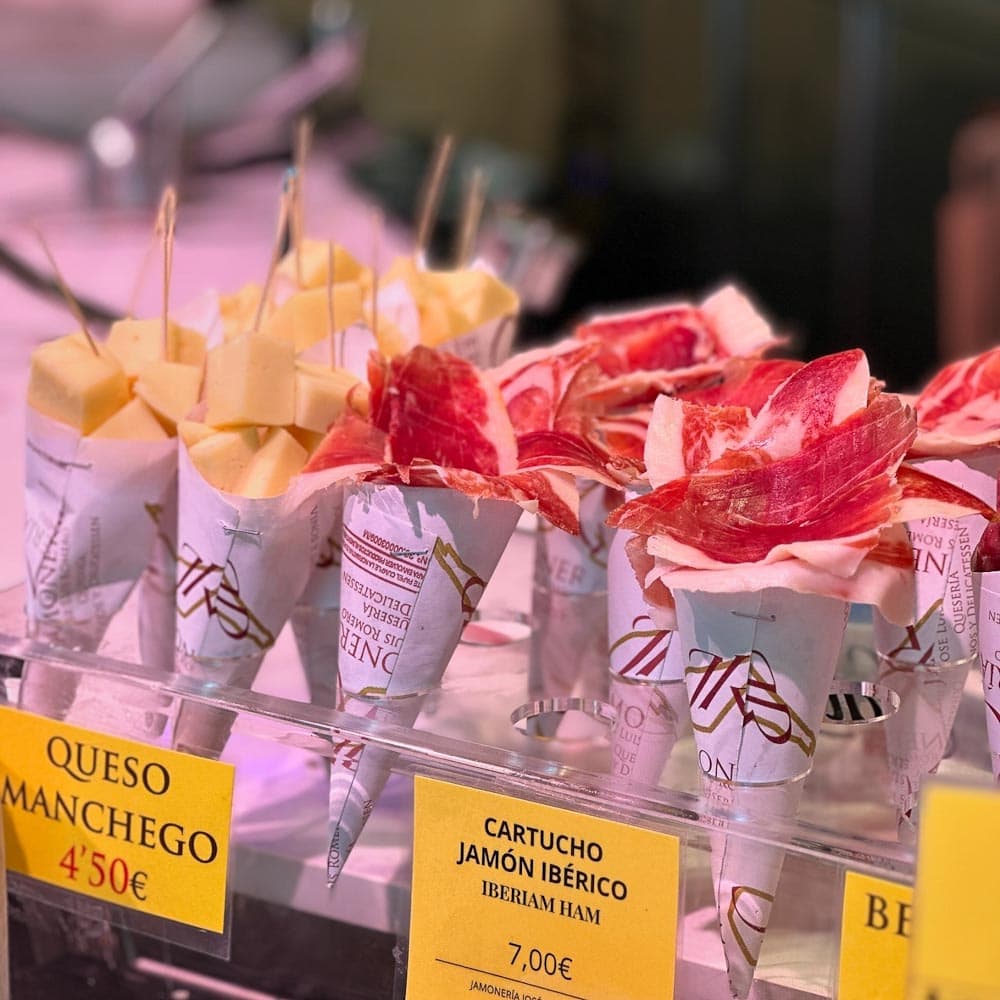 cornet de fromage et jambon en espagne