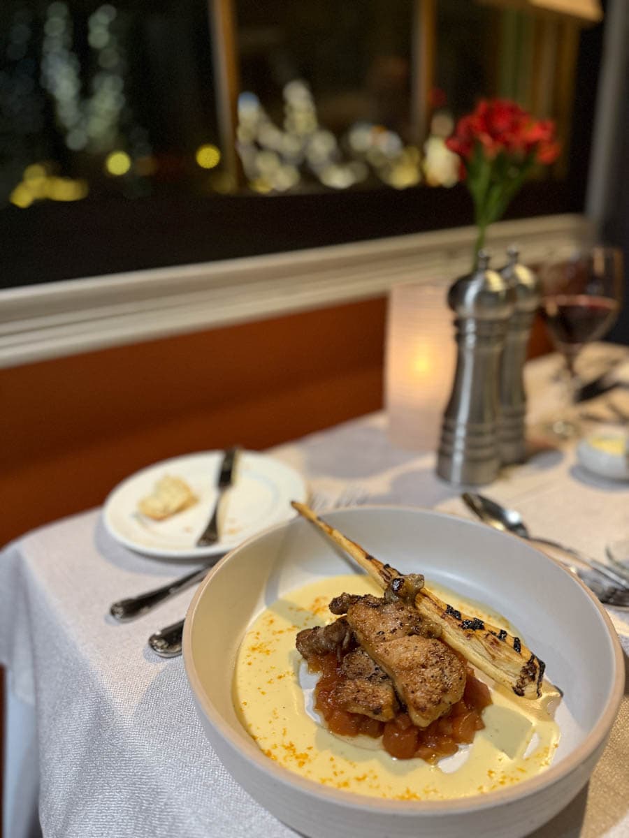 plat de ris de veau de l'Auberge Godefroy, Bécancour