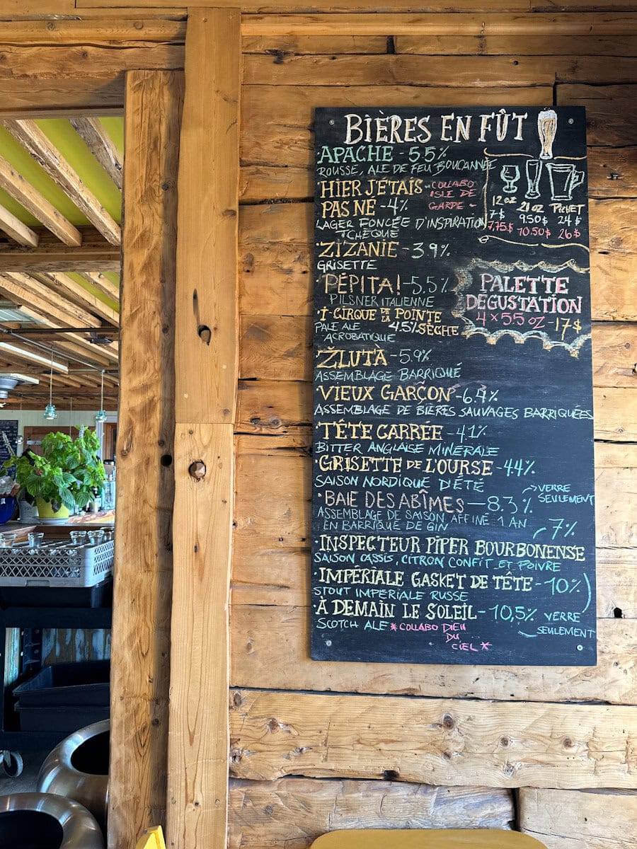 menu bière  tete d'allumette
