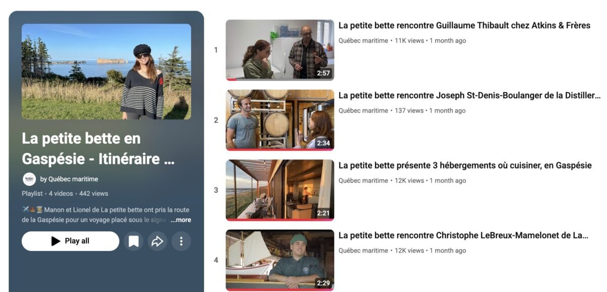 chaine youtube de Quebec maritime