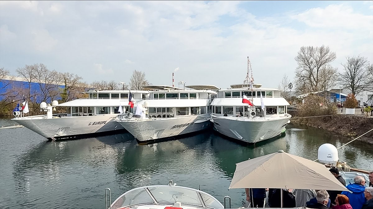 3 bateaux de croisieurope au port de Strasbourg