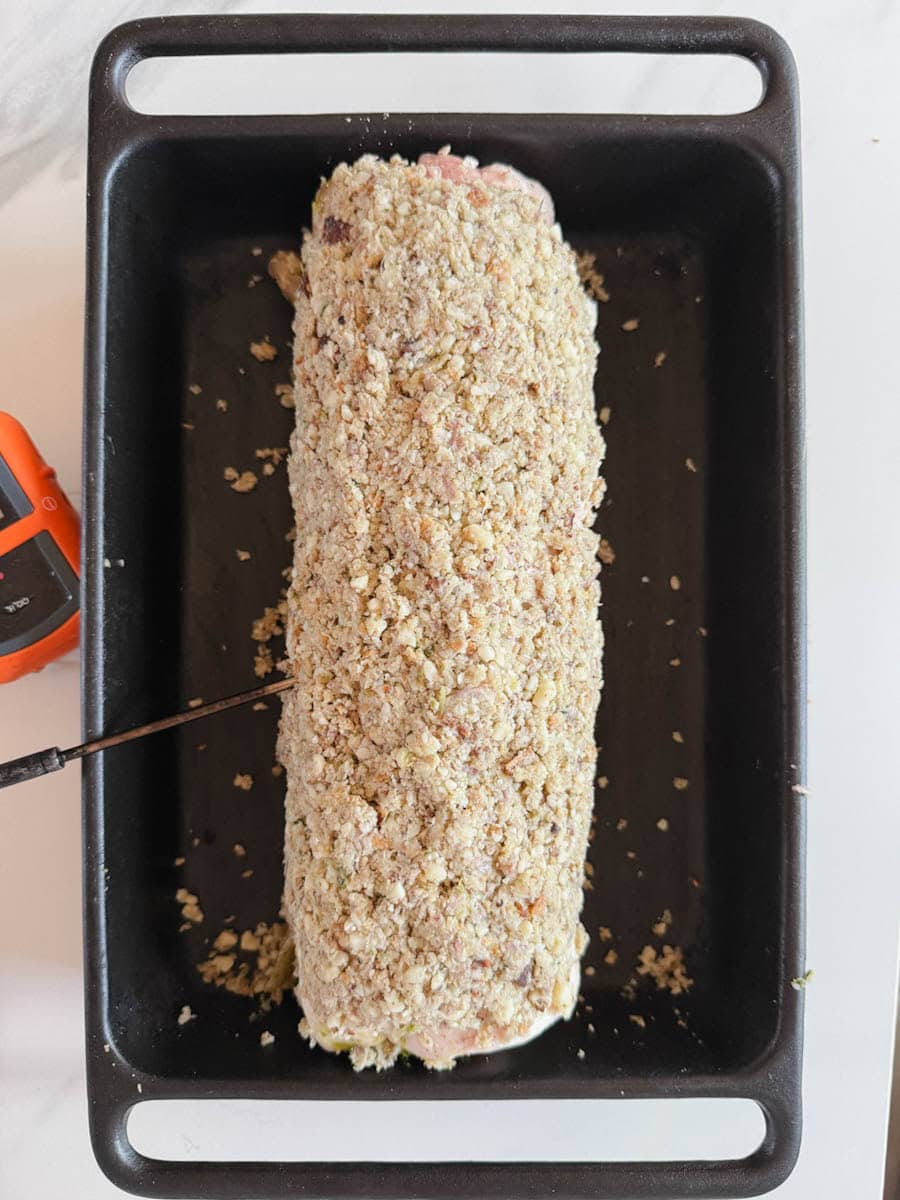 rôti de longe de porc en croûte d'herbes