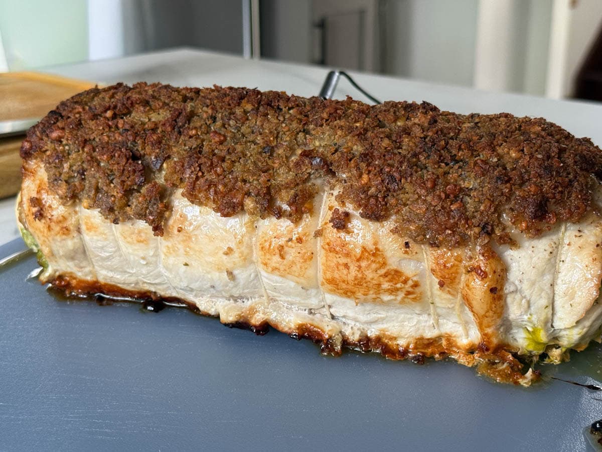 rôti de longe de porc en croûte d'herbes