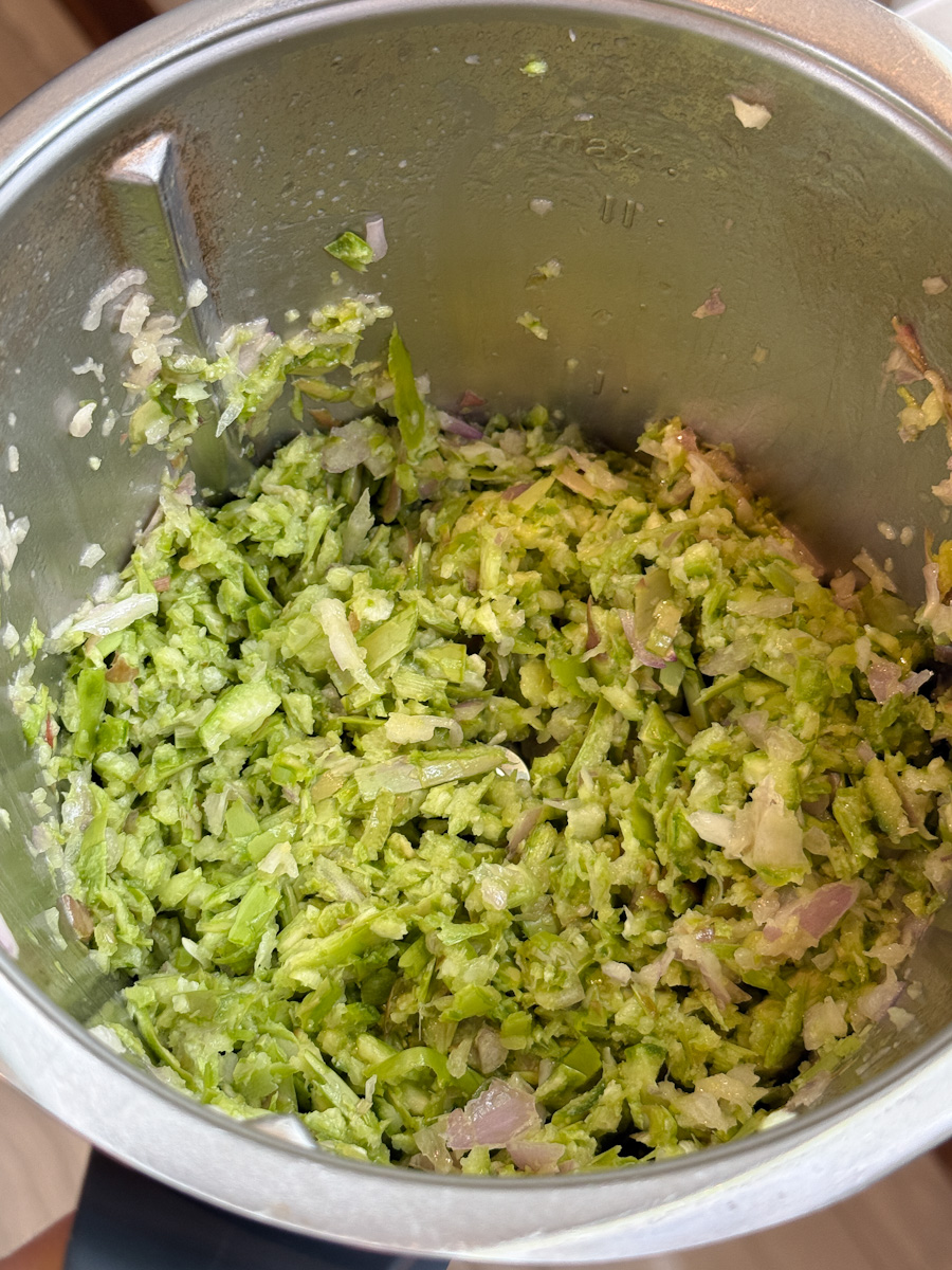 asperges et artichauts hachés thermomix