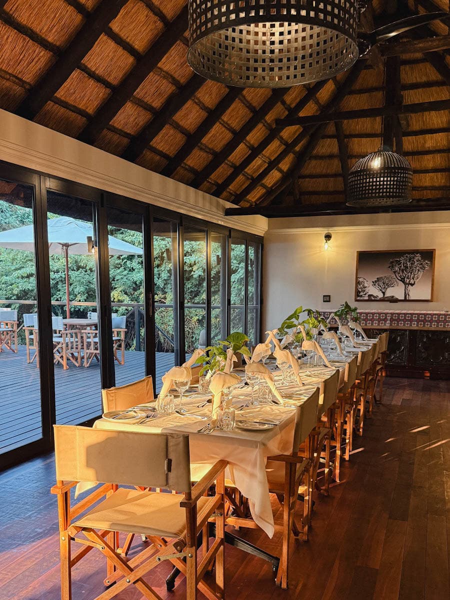 salle à manger au Kaza lodge croisiafrica