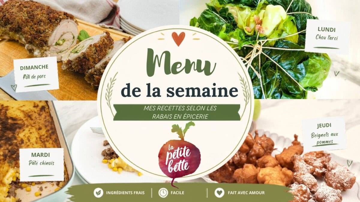 Menu de la semaine du 22 au 28 octobre 2026 : rôti de porc, chou farci, pâté chinois et beignets aux pommes